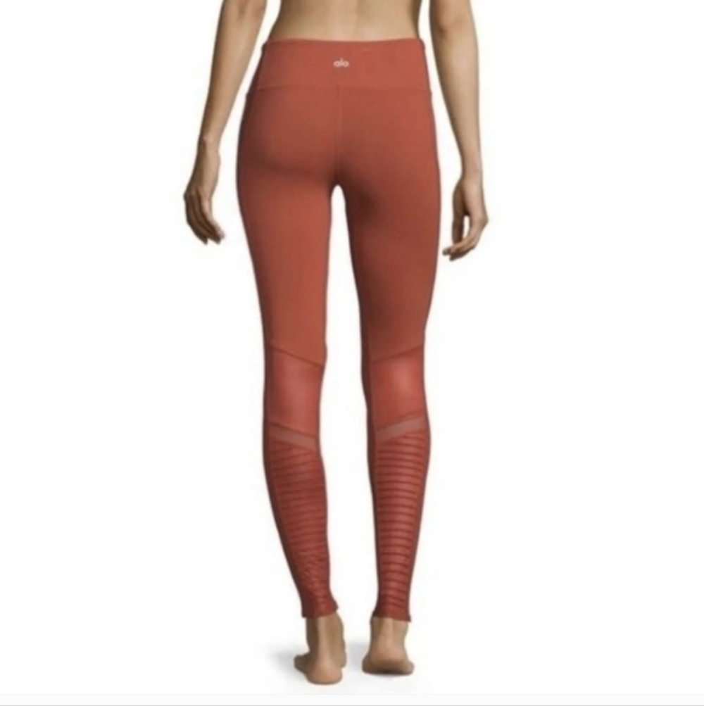 Alo Yoga Motto Leggings Rust Orange NEW Small Women